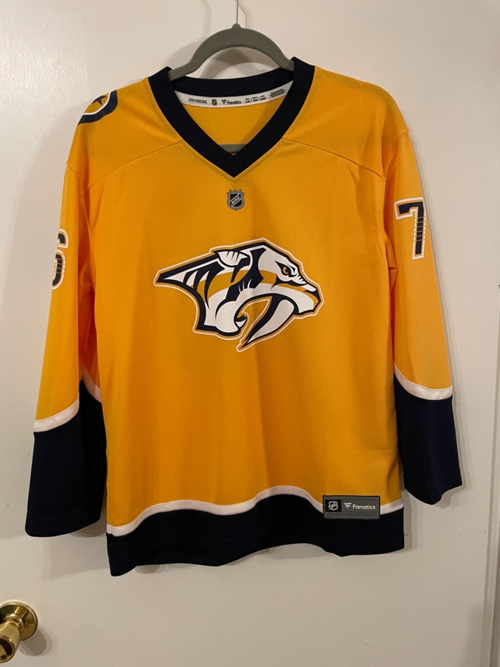 Fanatics Yellow and Navy Nashville Predators P.K. Subban Hockey Jersey